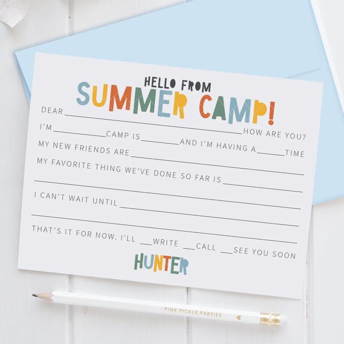 Personalized Summer Camp Note Cards | Camp Stationery | Set of 12