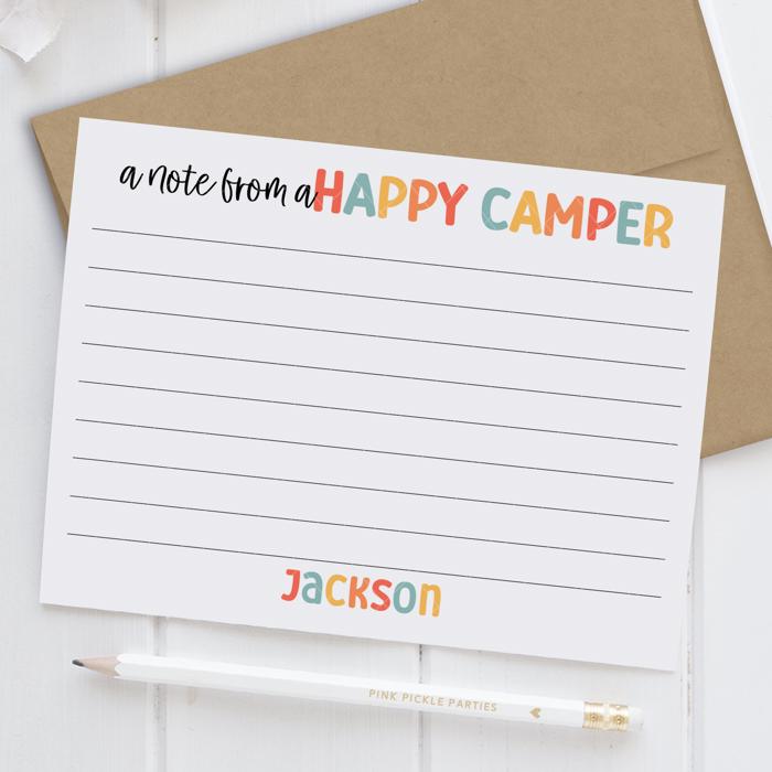 Personalized Summer Camp Note Cards | Camp Stationery | Set of 12