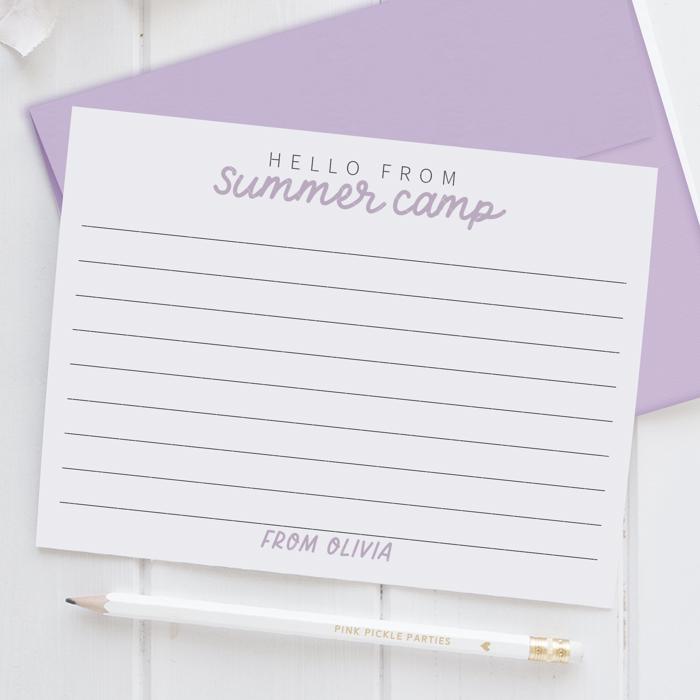 Personalized Summer Camp Note Cards | Camp Stationery | Set of 12