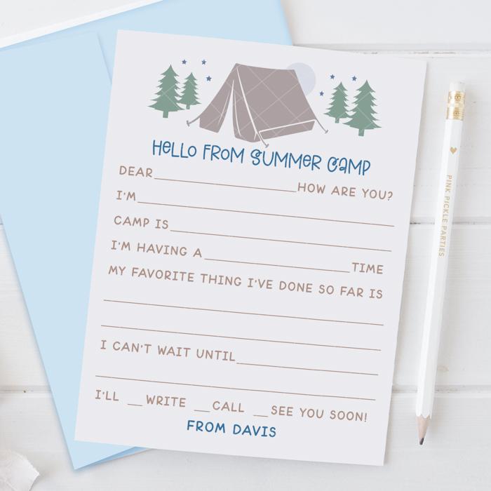 Personalized Summer Camp Note Cards | Camp Stationery | Set of 12