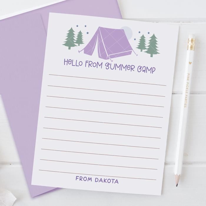 Personalized Summer Camp Note Cards | Camp Stationery | Set of 12