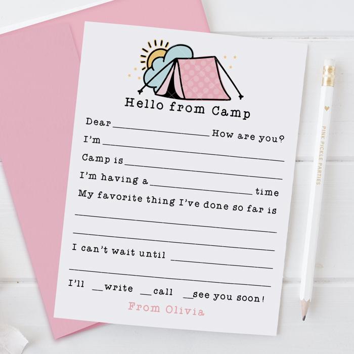 Personalized Summer Camp Note Cards | Camp Stationery | Set of 12