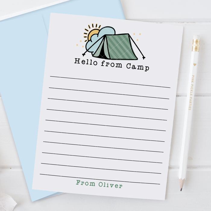 Personalized Summer Camp Note Cards | Camp Stationery | Set of 12