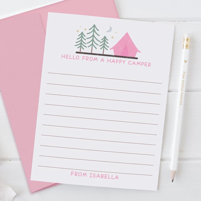 Personalized Summer Camp Note Cards | Camp Stationery | Set of 12