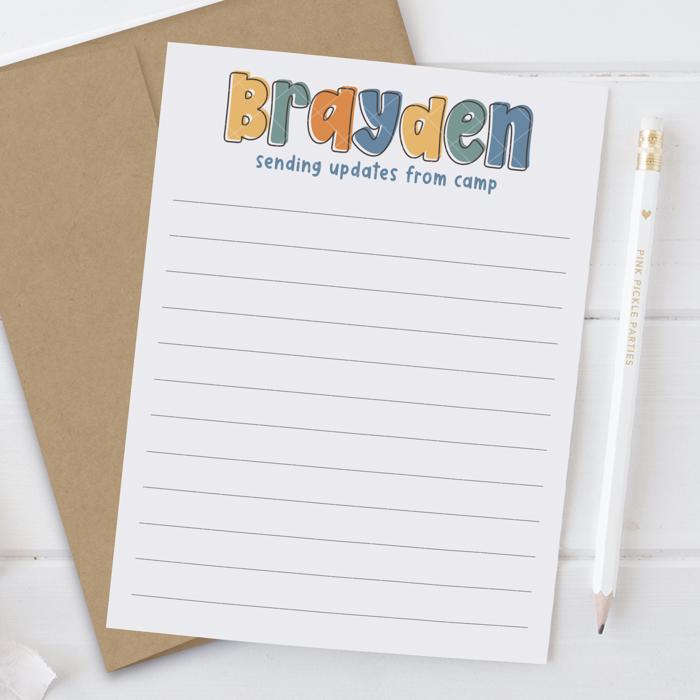 Personalized Summer Camp Note Cards | Camp Stationery | Set of 12