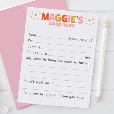 Personalized Summer Camp Note Cards | Camp Stationery | Set of 12