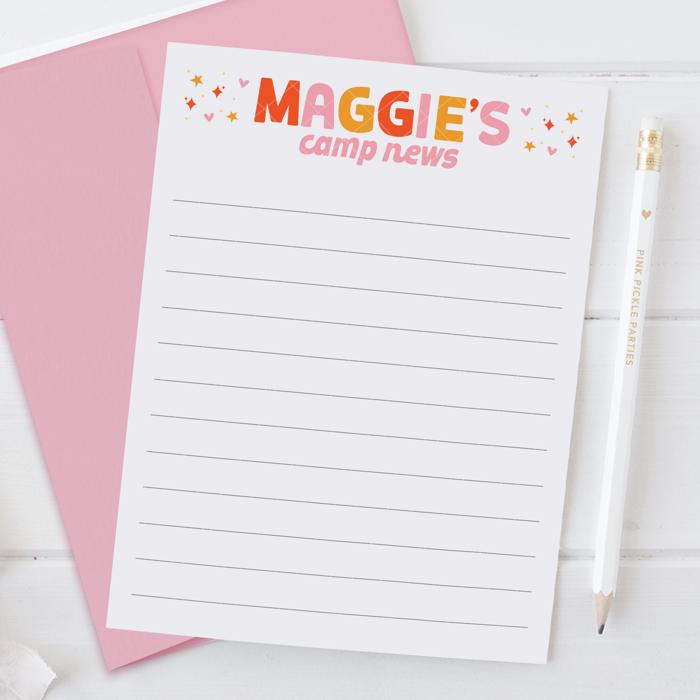 Personalized Summer Camp Note Cards | Camp Stationery | Set of 12