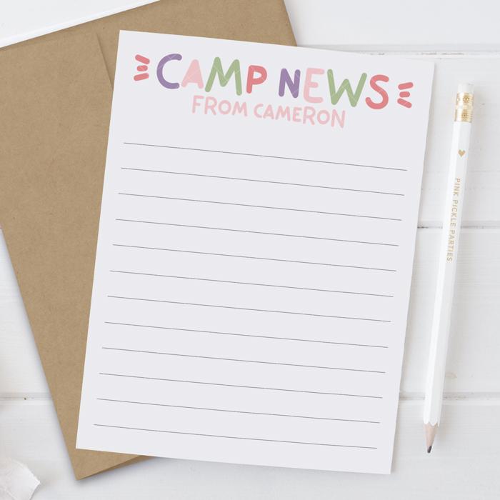 Personalized Summer Camp Note Cards | Camp Stationery | Set of 12