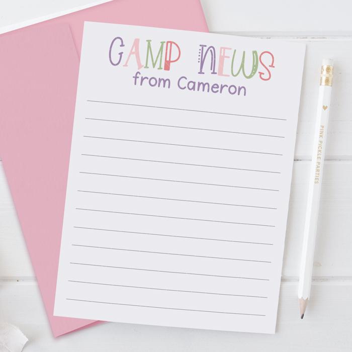 Personalized Summer Camp Note Cards | Camp Stationery | Set of 12