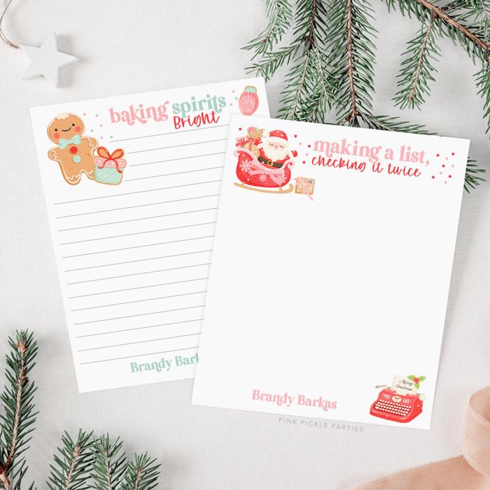 Personalized Christmas Notepad | Fun Bright Holiday List Pad | Custom Christmas Gift | Stocking Stuffer | Teacher Gift | Festive Stationery