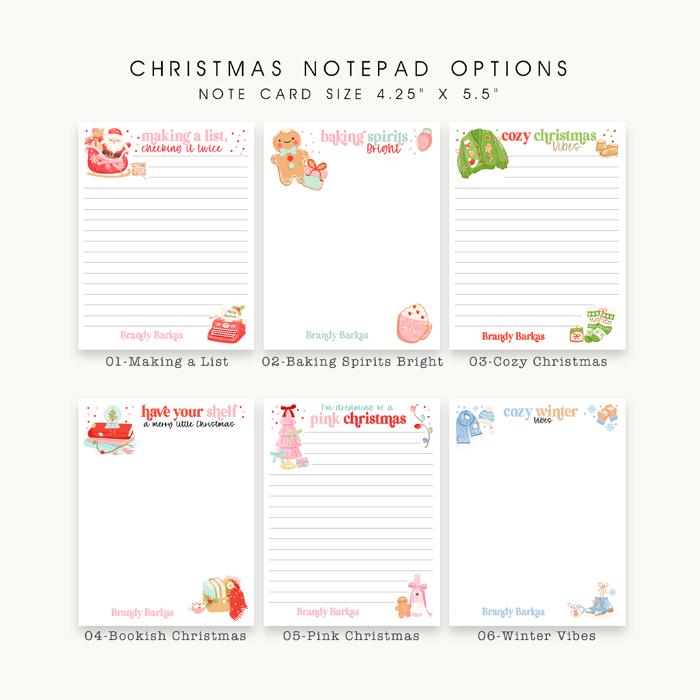 Personalized Christmas Notepad | Fun Bright Holiday List Pad | Custom Christmas Gift | Stocking Stuffer | Teacher Gift | Festive Stationery