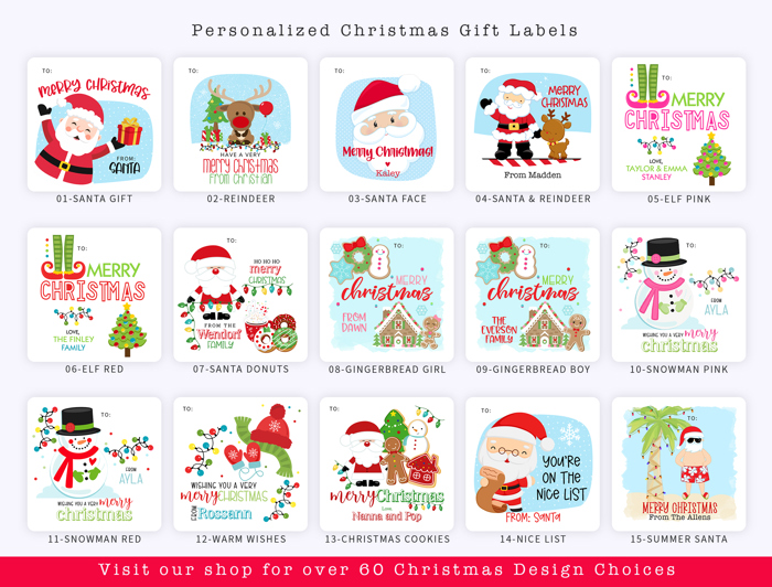 Personalized Christmas Gift Sticker Labels | Set of 12