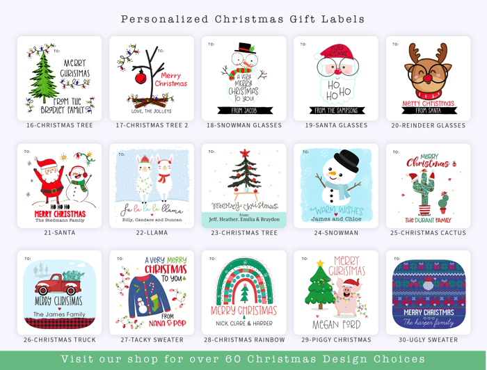 Personalized Christmas Gift Sticker Labels | Set of 12