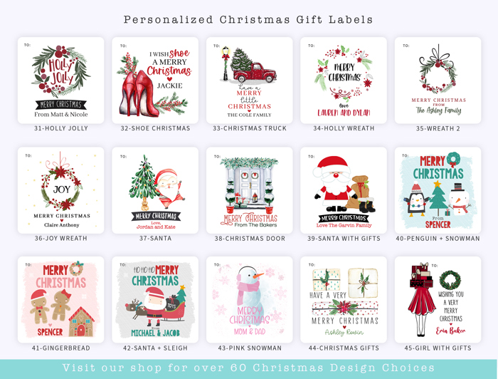 Personalized Christmas Gift Sticker Labels | Set of 12