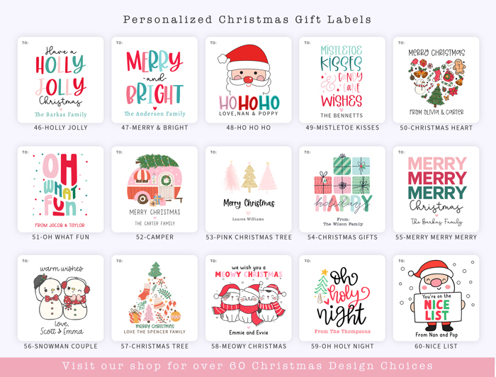 Personalized Christmas Gift Sticker Labels | Set of 12