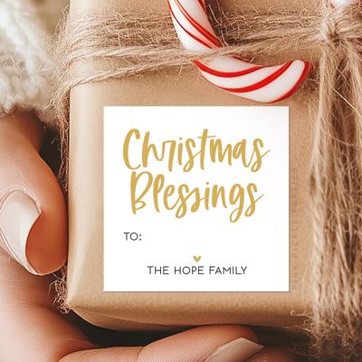 Modern To From Personalized Christmas Gift Sticker Labels | Set of 12