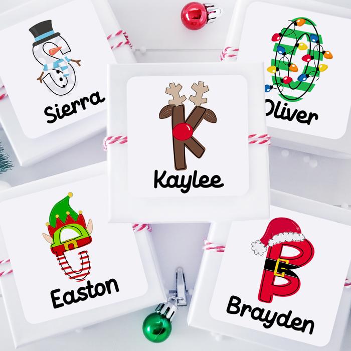 Personalized Christmas Gift Sticker Labels | Set of 12 or 20