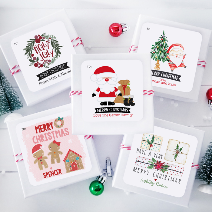 Personalized Christmas Gift Sticker Labels | Set of 12