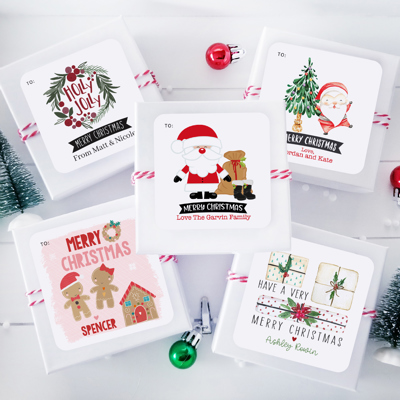 Personalized Christmas Gift Sticker Labels | Set of 12