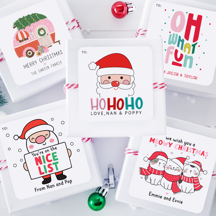 Personalized Christmas Gift Sticker Labels | Set of 12