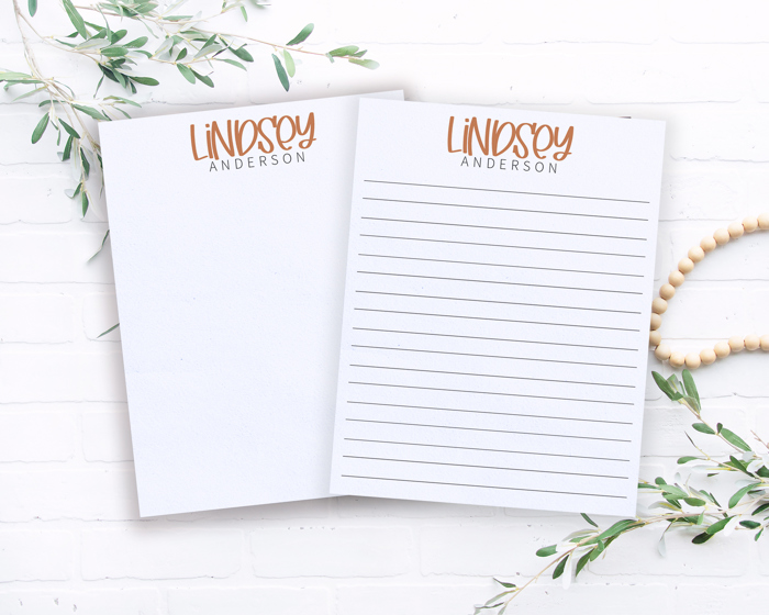 Personalized Trendy Notepad