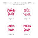  Modern From Santa Personalized Christmas Gift Sticker Labels | Set of 12 or 20