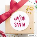  Modern From Santa Personalized Christmas Gift Sticker Labels | Set of 12 or 20
