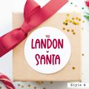  Modern From Santa Personalized Christmas Gift Sticker Labels | Set of 12 or 20
