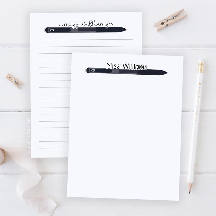 Personalized Teacher Notepad | Gel Pen Notepad | Back to School | Last Day of School | Teacher Appreciation Gift