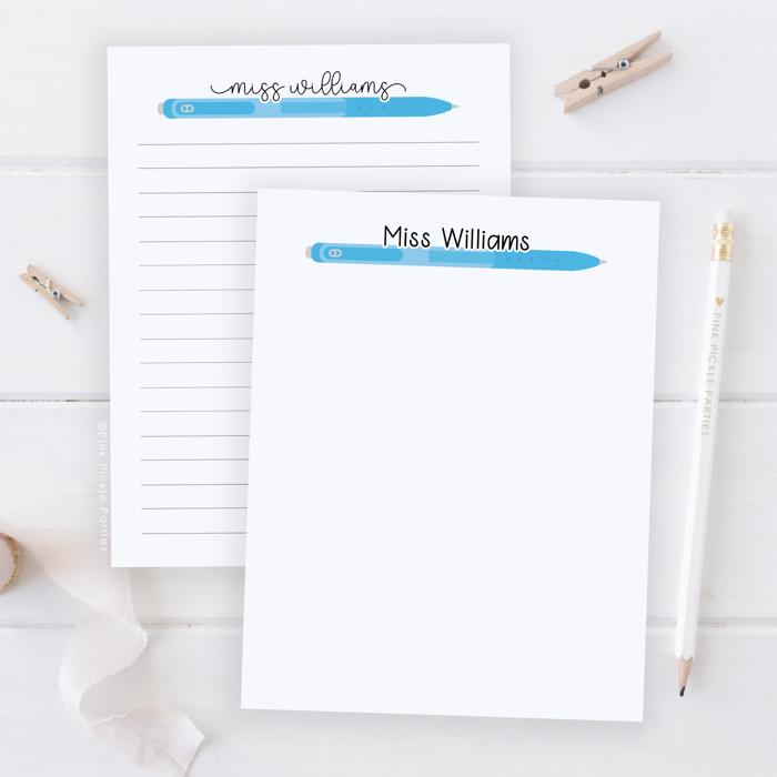 Personalized Teacher Notepad | Gel Pen Notepad | Back to School | Last Day of School | Teacher Appreciation Gift