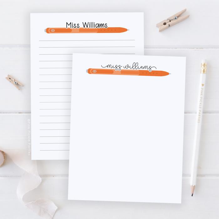 Personalized Teacher Notepad | Gel Pen Notepad | Back to School | Last Day of School | Teacher Appreciation Gift
