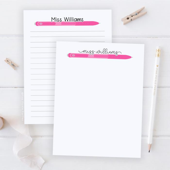 Personalized Teacher Notepad | Gel Pen Notepad | Back to School | Last Day of School | Teacher Appreciation Gift