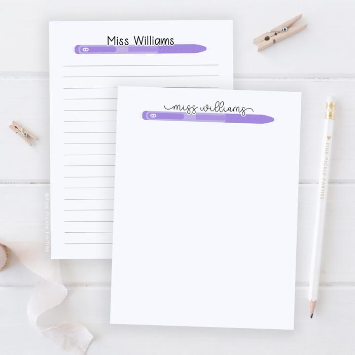 Personalized Teacher Notepad | Gel Pen Notepad | Back to School | Last Day of School | Teacher Appreciation Gift