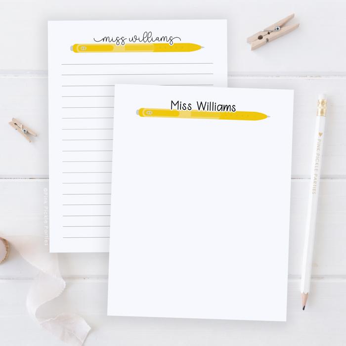 Personalized Teacher Notepad | Gel Pen Notepad | Back to School | Last Day of School | Teacher Appreciation Gift