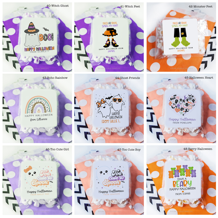 Personalized Halloween Stickers | Set of 12 | Kids Halloween Party Favor Stickers