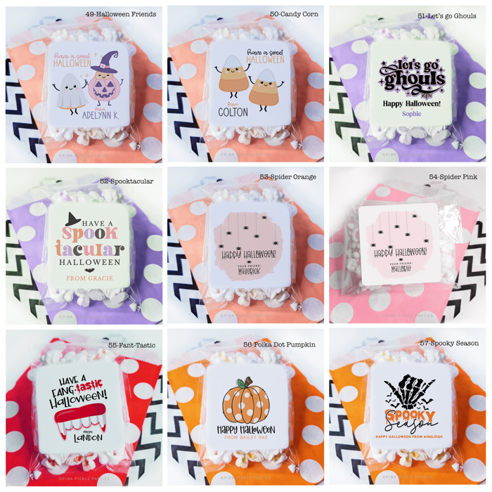 Personalized Halloween Stickers | Set of 12 | Kids Halloween Party Favor Stickers