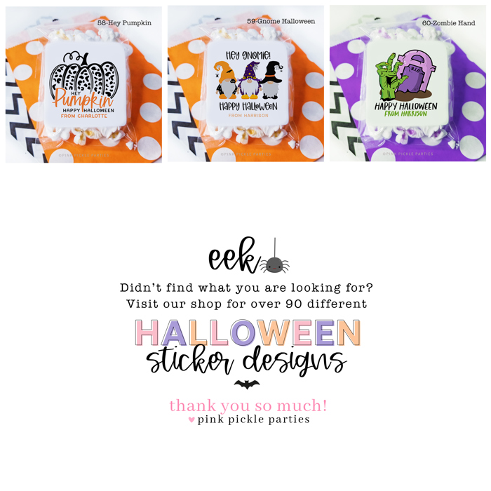 Personalized Halloween Stickers | Set of 12 | Kids Halloween Party Favor Stickers
