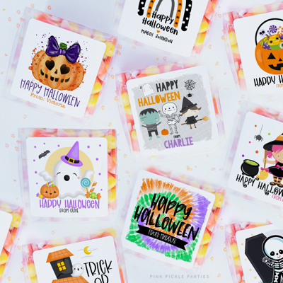 Personalized Halloween Stickers | Set of 12 | Kids Halloween Party Favor Stickers