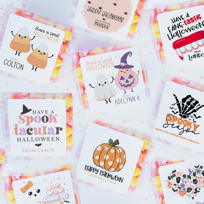 Personalized Halloween Stickers | Set of 12 | Kids Halloween Party Favor Stickers