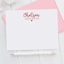  Personalized Heart Note Card Stationery | Set of 12