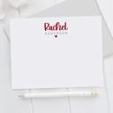  Personalized Heart Note Card Stationery | Set of 12