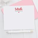  Personalized Heart Note Card Stationery | Set of 12