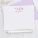  Personalized Heart Note Card Stationery | Set of 12