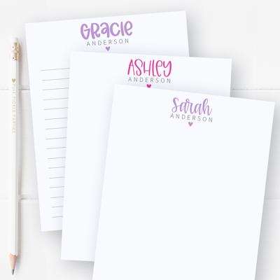 Personalized Heart Notepads