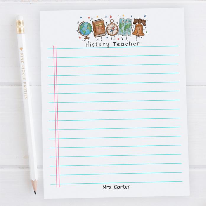 Personalized Teacher Doodle Notepad | Custom Teacher Gift | Teacher Stationery | Teacher Appreciation Gift | Back to School Teacher Memo Pad