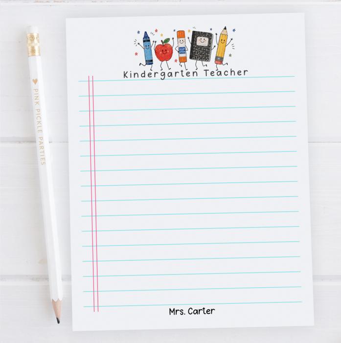 Personalized Teacher Doodle Notepad | Custom Teacher Gift | Teacher Stationery | Teacher Appreciation Gift | Back to School Teacher Memo Pad