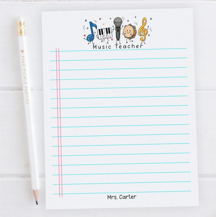 Personalized Teacher Doodle Notepad | Custom Teacher Gift | Teacher Stationery | Teacher Appreciation Gift | Back to School Teacher Memo Pad