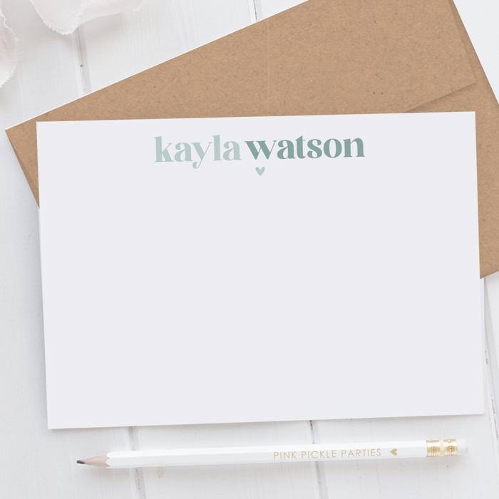 Personalized Two Tone Note Cards | Set of 12