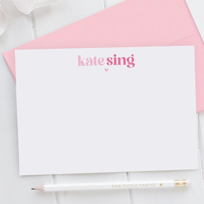 Personalized Two Tone Note Cards | Set of 12