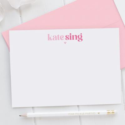 Personalized Two Tone Note Cards | Set of 12